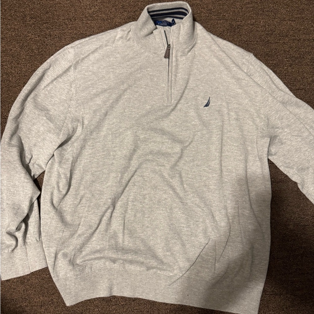 Nautica Light Gray Zip-Up Sweater